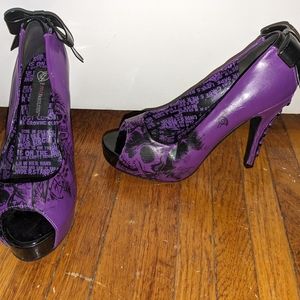 Justfab Platform Heels, Purple American Nightmare